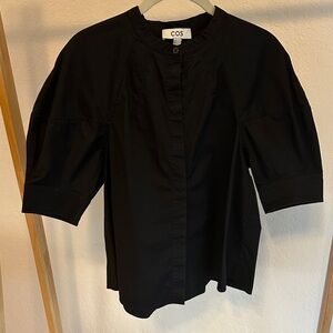 COS Black Puff Sleeve Shirt size 6